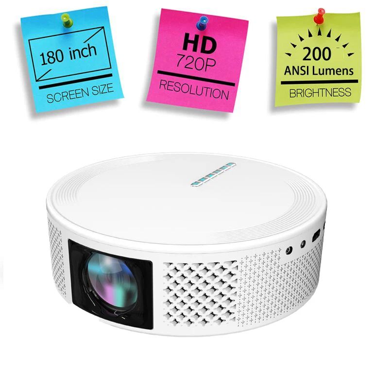 Proyektor film bulat tahan lama kecil, CE Rumah LED Mini HD Proyektor Android