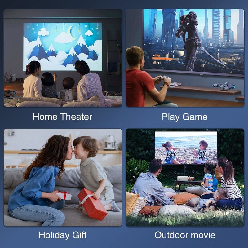 Jarak Proyeksi 0,6-5m Produk Baru Fokus Listrik 200 lumen LED+LCD HDMI Projector