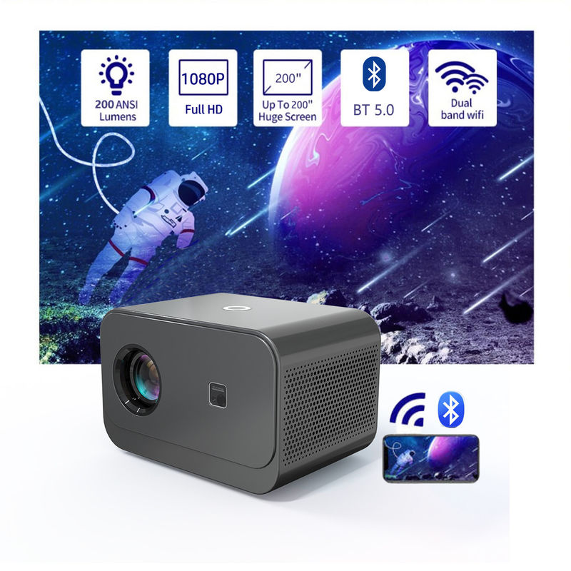 Android 9.0 Produk Baru Fokus Listrik LED+LCD HDMI Projektor 200 lumen