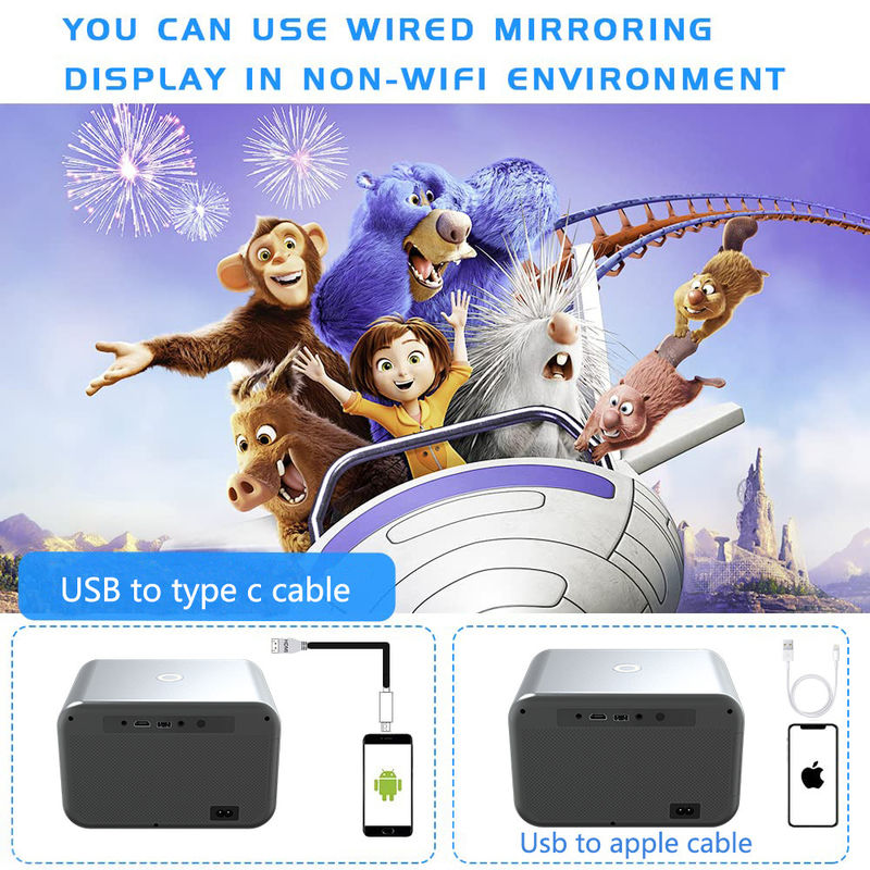 AC100-240V, 50/60Hz Android 9.0 Produk Baru Fokus Listrik LED+LCD HDMI Proyektor 200 lumen