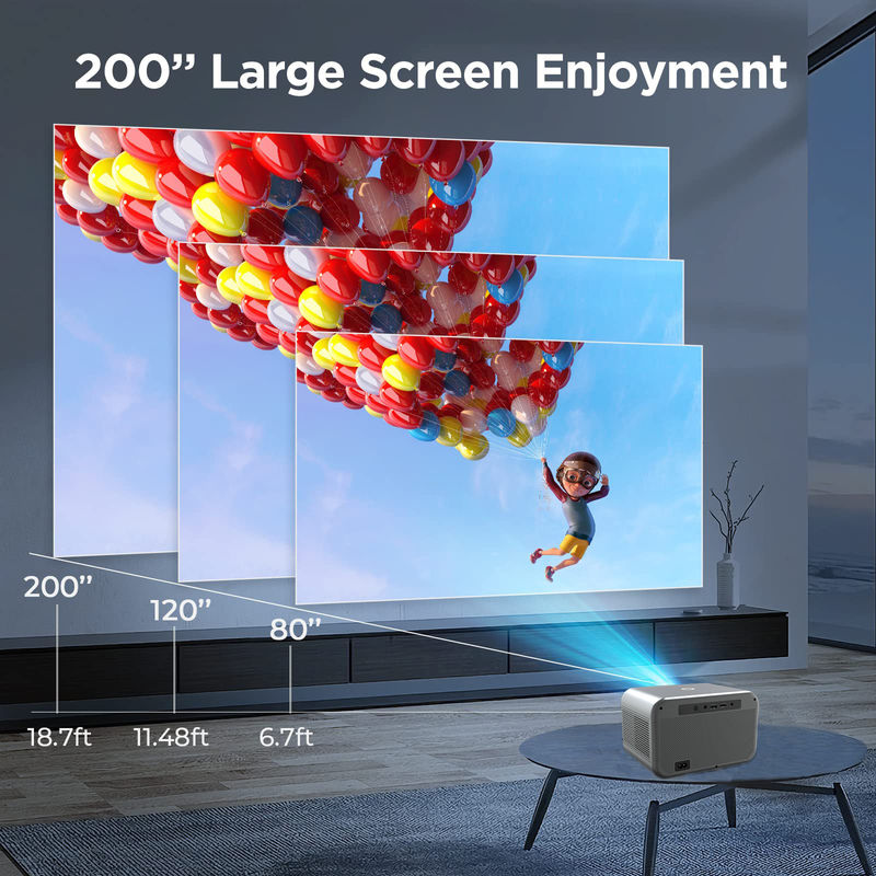 Jarak Proyeksi 0,6-5m Produk Baru Fokus Listrik 200 lumen LED+LCD HDMI Projector