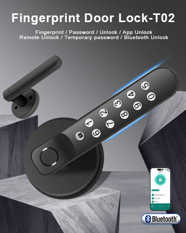 Smart Fingerprint Door Knob, Kunci Pintu Tanpa Kunci dengan Keypad, Kunci Cadangan, Kunci Pintu Pintar di Aplikasi Tuya