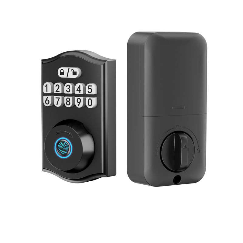 Kunci Pintu Cerdas, Kunci Pintu Masuk Tanpa Kunci, Kunci Jari Pintu Kunci Keypad Deadbolt dengan 2 Kunci, Kunci Cerdas untuk Pintu Depan
