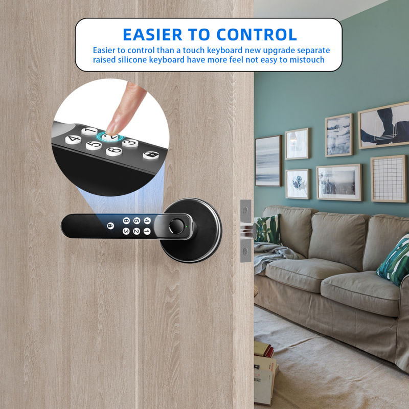 T01 Kunci Pintu Sidik Jari, Kunci Masuk Tanpa Kunci Kunci Pintu Biometrik Kunci Pintu Dengan Keyboard Silikon, Untuk Apartemen Kantor Rumah