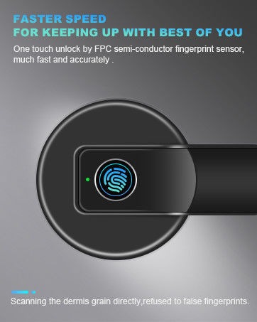 T02 Smart Fingerprint Door Knob, Kunci Pintu Tanpa Kunci Dengan Keypad, Kunci Cadangan, Kunci Pintu Pintar Di Aplikasi Tuya
