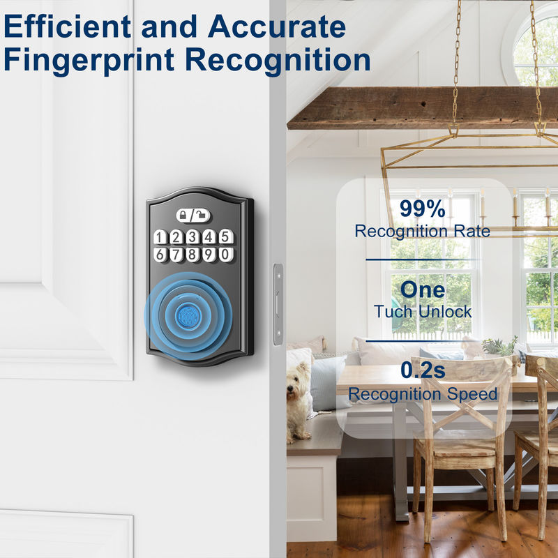 Smart Door Lock, Keyless, X02, Fingerprint Door Lock Keypad Deadbolt Dengan 2 Kunci, Smart Lock Untuk Pintu Depan
