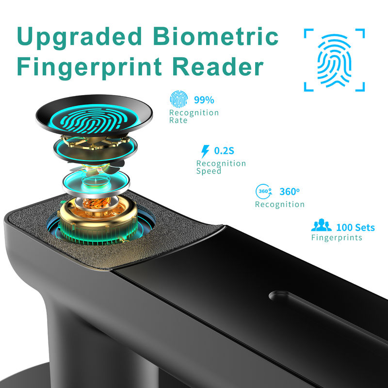 D01 Fungsi Aplikasi Cerdas, Kunci Pintu Sidik Jari Cerdas, Kunci Pintu Biometrik, Dengan Handle, Kunci Pintu Kamar Untuk Kantor Kamar Tidur