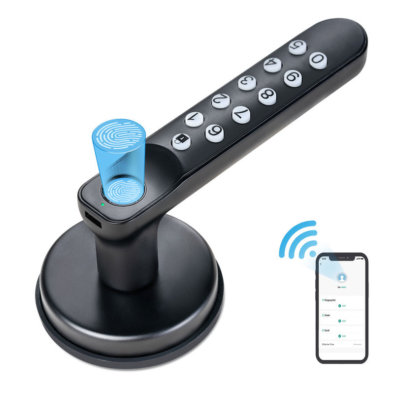 Kunci Cadangan, T02 Smart Fingerprint Door Knob, Kunci Pintu Akses Tanpa Kunci dengan Keypad, Kunci Pintu Cerdas di Aplikasi Tuya