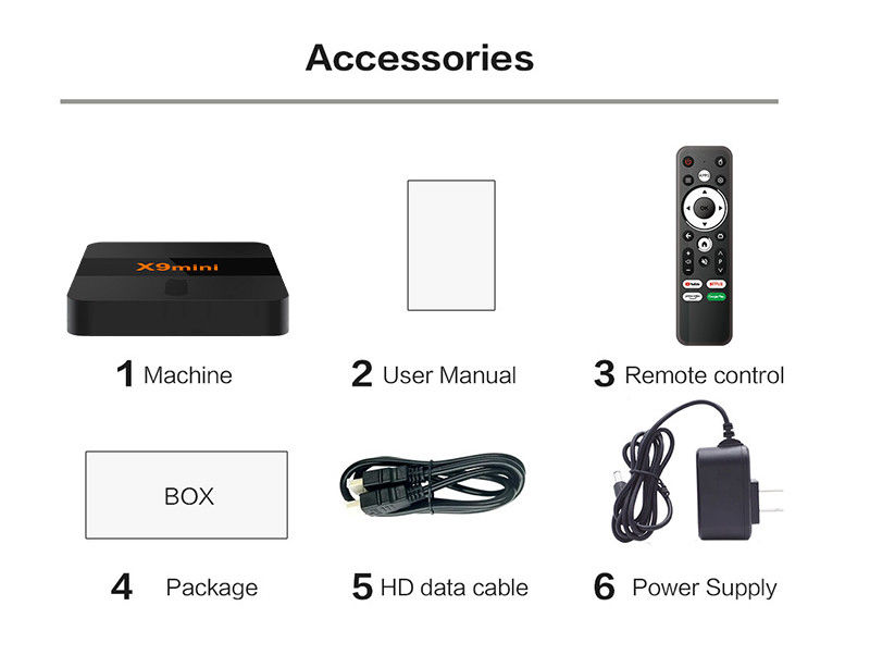 2024 TV Box termurah Android 9 ATV dengan BT Voice Remote 1G 8G X9mini