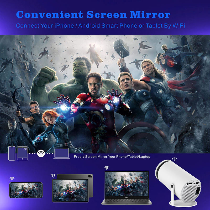 Proyektor Home Theater Android 11.0 HY300 Tujuan Multimedia 150 ANSI Lumens 60W HDMI