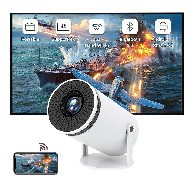 HY300 Android 11.0 Portable Projector 2.69 inci LCD TFT display 150 Ansi Lumens Home Theater Projector