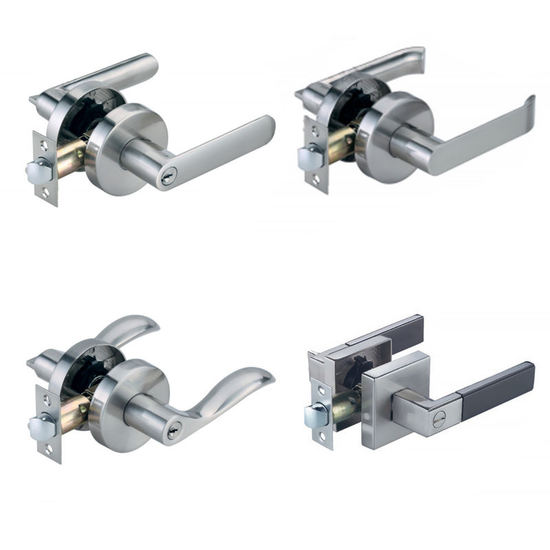 Kunci pintu paduan seng Kunci roda tiga Kunci pegangan pemasangan yang dapat disesuaikan Kunci pintu jalan kunci kunci tanpa kunci Pintu stainless steel Han