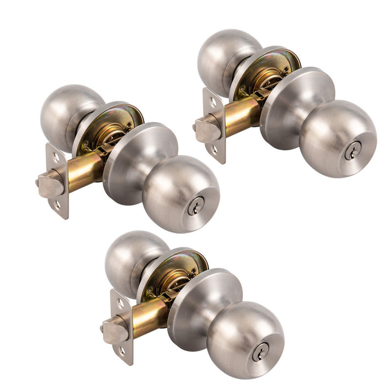 X3-SSS Kunci Pintu Baja Rinsing Plating Ball Single Side Handle Handle Dekoratif Tanpa Kunci