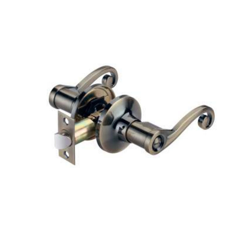 8001BK Entry Leverset Keyed Doorknob, Bed / Bath, Antique Brass Passage Lockset, Kunci Kamar Mandi