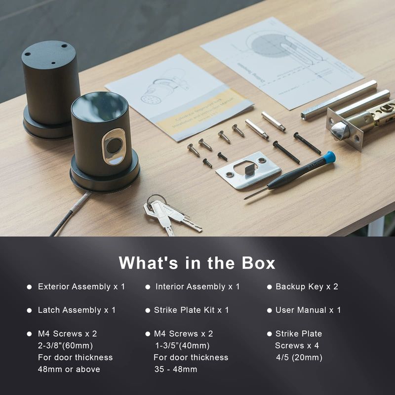 Q1 Black Smart Door Lock Fingerprint Door Knob untuk Kamar Tidur Rumah