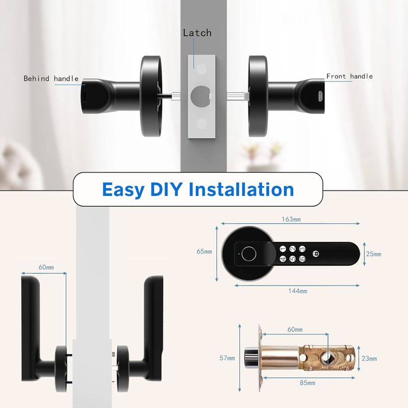 Smart Door Lock 5.67 X 2.91 X 0.2 Inch Android Controller