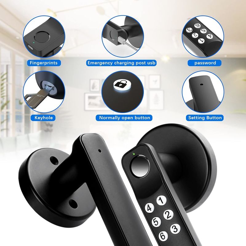 Smart Door Lock 5.67 X 2.91 X 0.2 Inch Android Controller