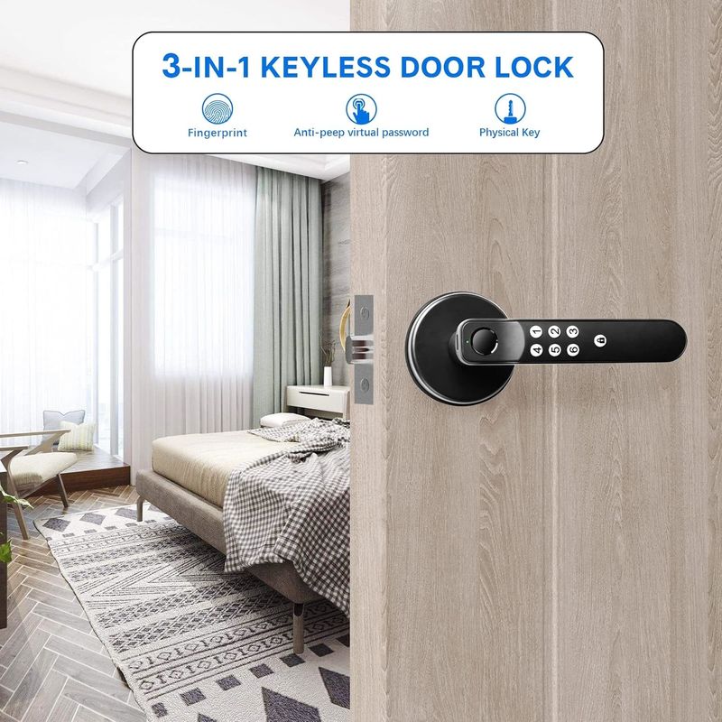 Smart Door Lock 5.67 X 2.91 X 0.2 Inch Android Controller